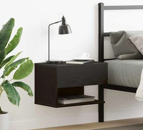vidaXL Armário de Cabeceira com gaveta Carvalho Preto 46 x 30 x 30 cm
