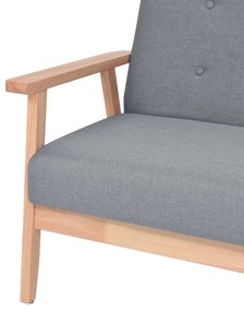 Sófá de 3 lugares tecido cinzento claro