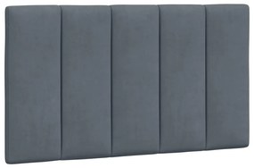 Cama com colchão 90x200 cm veludo cinzento-escuro