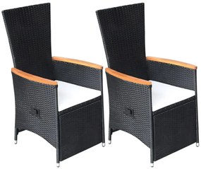 5 pcs conjunto de jantar para jardim preto