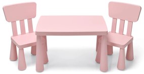 Conjunto de mesa infantil de 3 peças com 2 cadeiras para leitura - branco