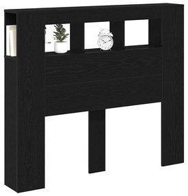 Cabeceira Armazenagem vidaXL com Luzes LED Carvalho Preto 120x18,5x103