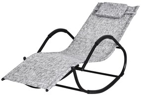 Espreguiçadeira de jardim cinza Cadeira de balanço com braços para exterior
