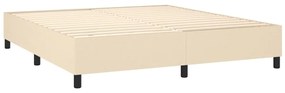 Estrutura de cama sem colchão 160x200 cm tecido cor creme