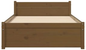 Estrutura cama pequena solteiro 75x190 cm madeira castanho mel
