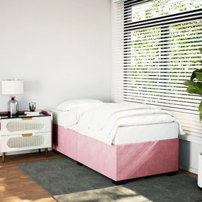 Estrutura de cama 80x200 cm veludo rosa