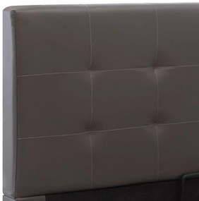 Cama hidráulica c/ arrumação 140x200cm couro artificial cinza