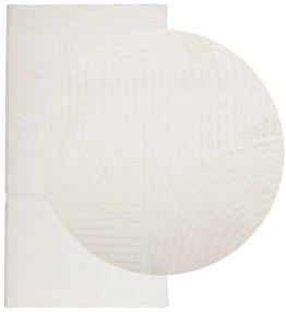 Tapete de pelo curto IZA visual escandinavo 80x150 cm cor creme