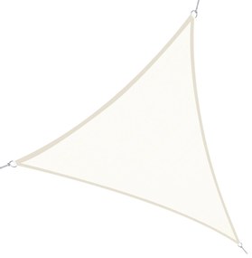 Outsunny Toldo Triangular Sombreado 3x3x3m Poliéster Anti-UV Anéis D Cordas Jardim Creme Elegante | Aosom Portugal