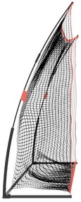 Rede p/ treino de golfe 305x91x213cm poliéster preto e vermelho