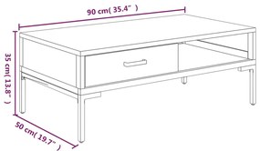 Mesa de centro 90x50x35 cm pinho maciço