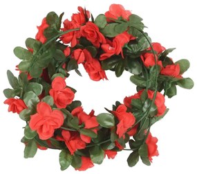 Grinaldas de flores de Natal 6 pcs 250 cm vermelho