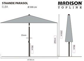 Guarda-sol de jardim Elba 300 cm verde