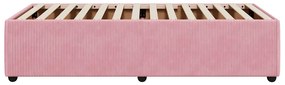 Estrutura de cama 100x200 cm veludo rosa