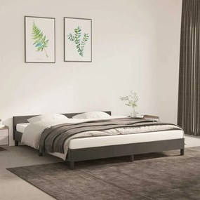 Estrutura de cama sem colchão 180x200 cm veludo cinzento-escuro