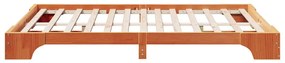Estrutura de Cama Castanho Encerado 160x200 cm em Madeira de Pinheiro