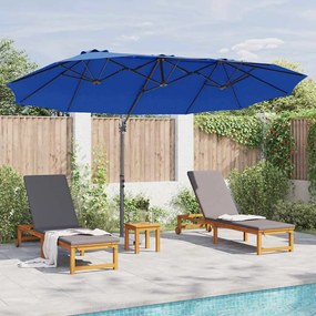Guarda-sol cantilever de jardim azul ciano 372 x 198 x 253 cm