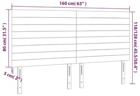 Cabeceira de cama 4 pcs tecido 80x5x78/88 cm cinzento-claro