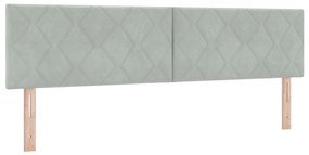 Cama Box com Colchão vidaXL Cinza Claro Super King Veludo