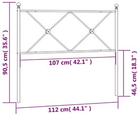 Cabeceira de cama 107 cm metal branco
