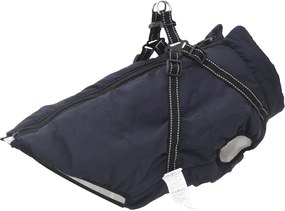 vidaXL Casaco para Cães com arnês Azul Marinho 6XL Velo e Poliéster