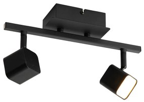Candeeiro de teto moderno preto com LED 2 luzes - Nola Moderno