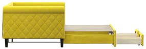 Sofá-cama com gavetão e gavetas 90x200 cm veludo amarelo