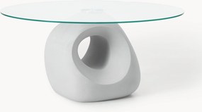 Mesa de jantar redonda com tampo de vidro Linus, vários tamanhos