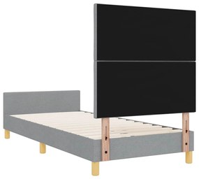 Cama vidaXL Cinzento-claro 100x200 cm Tecido