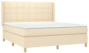 Cama com molas/colchão 180x200 cm tecido cor creme