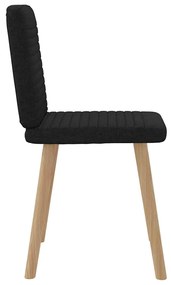 Cadeiras de jantar 2 pcs tecido preto