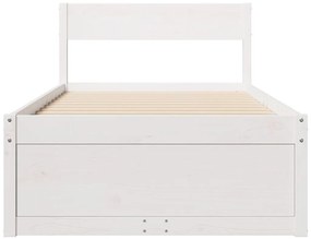 Cama sem colchão 75x190 cm madeira de pinho maciça branco