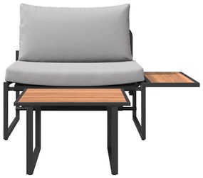 Conjunto de Sofá de Jardim de 2 Peças com Almofadas Cinzas Claras