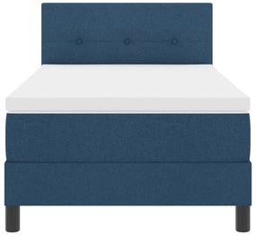 Cama Box Spring com Colchão Azul 90x200 cm Tecido