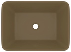 Lavatório luxuoso 41x30x12 cm cerâmica creme mate