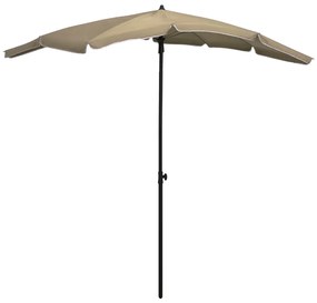 vidaXL Guarda-sol de jardim com poste 200x130 cm cinzento-acastanhado