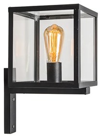 Luminária de parede exterior quadrada industrial preta IP23 - Rotterdam Moderno