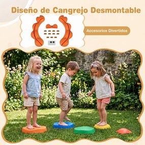Conjunto de 5 Pedras de Equilíbrio Infantis, 36,5 x 34,5 x 27 cm, Antiderrapantes, Multicolor