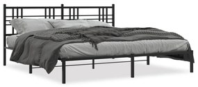 Estrutura de cama em metal com cabeceira 180x200 cm preto