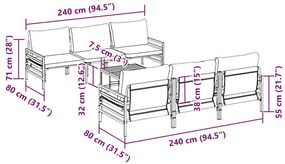Conjunto de Sofá de Jardim 7 pcs Antracite 70 x 70.5 x 31.5 cm