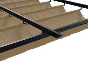 Gazebo Montado na Parede Cinzento-acastanhado 3 x 4 m Aço