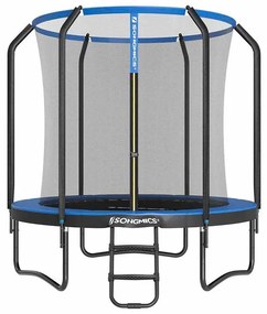 Trampolim Ø 244 cm com rede de segurança Preto-azul