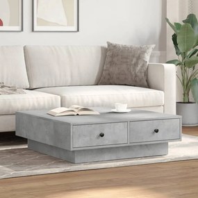 Mesa de centro 90x90x28 cm contraplacado cinzento cimento