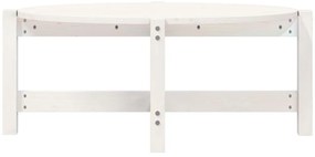 Mesa de centro 87x48x35 cm madeira de pinho maciça branco