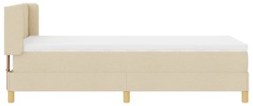 Cama box spring vidaXL com colchão creme 90x190 cm tecido, Cabeceira v