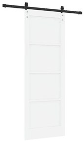 Porta Deslizante vidaXL com Conjunto de Ferragens Branca 78x211 cm Mad