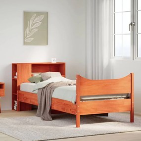 vidaXL Cama sem colchão 100x200 cm pinho maciço castanho-mel