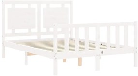 Cama sem colchão 120x200 cm madeira de pinho maciça branco