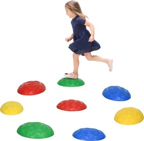 Conjunto de 8 Pedras de Equilíbrio Empilháveis com Base Antiderrapante para Equilíbrio e Promover a Coordenação Multicor