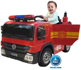 Carro eletrico crianças Camião dos Bombeiros 12V 2.4G 1 Lugar Vermelho